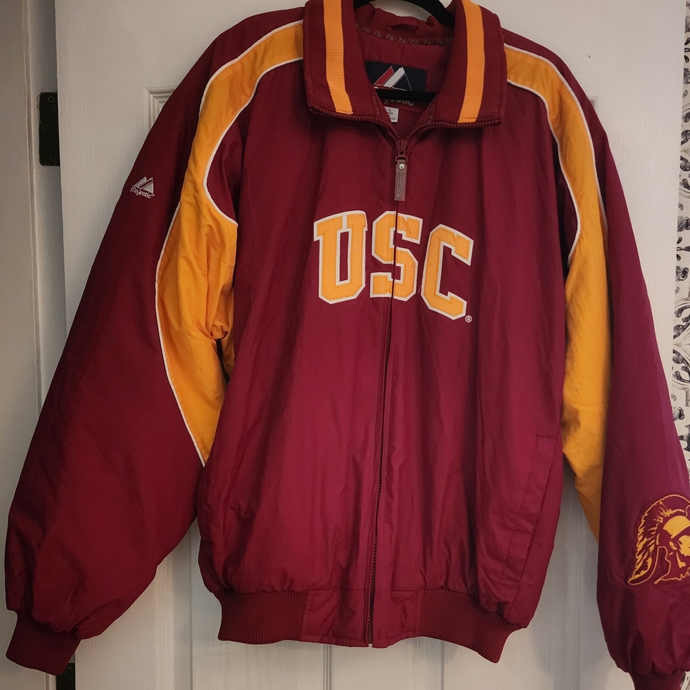 Majestic Red and Yellow Bomber Jacket